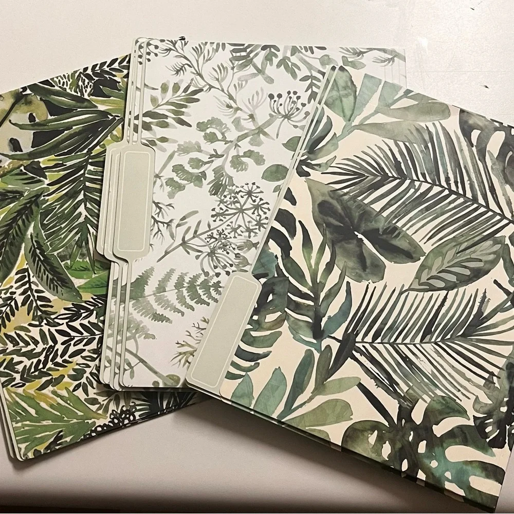 Botanical Green Leaf File Folders Bundle